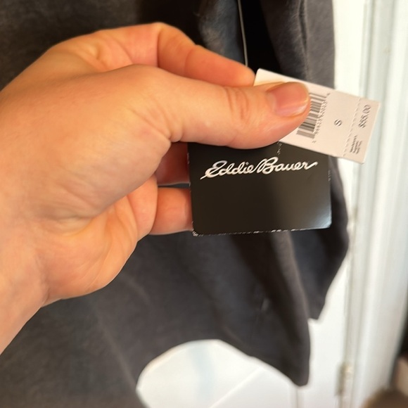 Men’s Eddie Bauer Charcoal Heather Quarter-zip Lightweight Sweatshirt - Picture 3 of 7